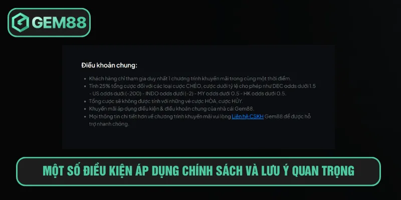 Trả Thưởng Hàng Ngày 1.3% Tại Gem88 Với Ưu Đãi Hấp Dẫn Một số điều kiện áp dụng chính sách và lưu ý quan trọng