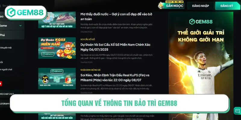 Bảo Trì Gem88: Cập Nhật Mới Nhất Và Thông Báo Quan Trọng Bảo trì Gem88 nhằm nâng cấp dịch vụ của nhà cái