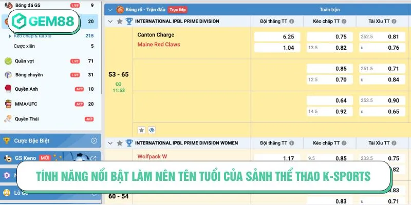 Tính năng nổi bật làm nên tên tuổi của sảnh thể thao K-Sports